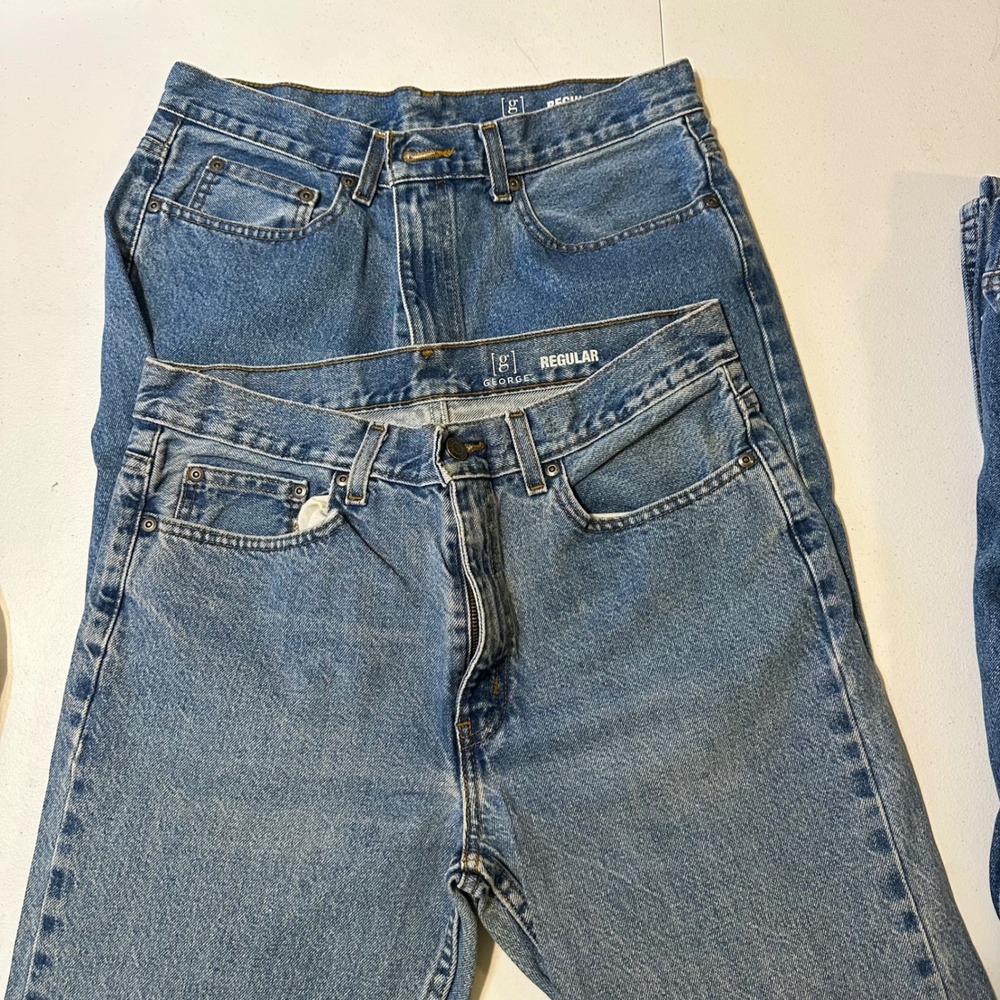 George Jeans Mens 32x34 Blue Lot of 4 Regular Fit Cotton Denim Outdoor Work Wear - Picture 4 of 9
